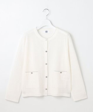 J.PRESS LADIES 【洗える】WINDY JACKET ニット ジャケット オフ系