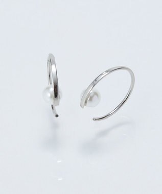 Phoebe 【金属アレルギー対応】カーブラインパールピアス/サージカルステンレス シルバー