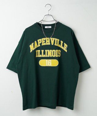 WEGO 【ユニセックス着用ITEM/ネックレス付き】アクセ付きグラフィックT（S） グリーン