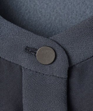 ICB L 【先行予約・WEB限定カラーあり】 FluidBackSatin バンドカラーシャツ ダルブルー