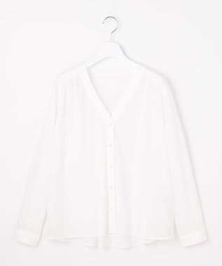 J.PRESS LADIES 【冷房対策に】シアードライトリコット Vネック カーディガン ホワイト系