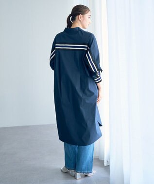 YECCA VECCA リブMIXシャツワンピース Navy