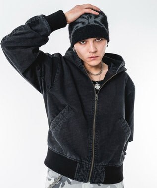 WEGO 【ユニセックス着用ITEM】リップストップフードブルゾン ブラックその他