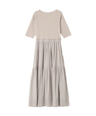 YECCA VECCA 【2点SET】カーディガンセットワンピース Gray Beige