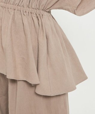 uncrave コットンリネンボイル ペプラムブラウス トープ