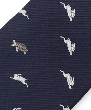 J.PRESS MEN 【JOKE TIE COLLECTION】兎と亀 ネクタイ ネイビー系7