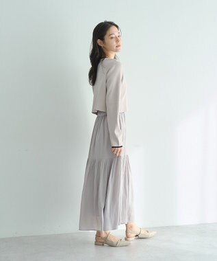 YECCA VECCA 【2点SET】カーディガンセットワンピース Gray Beige