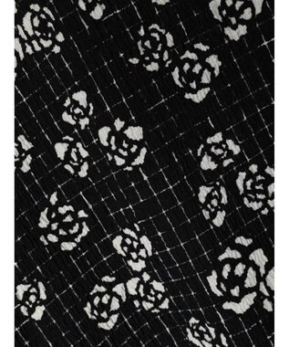 Green Parks ■ＥＳＣＡＲ　Ｕネッククレープカットプルオーバー Flower Black