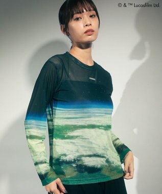 Green Parks ＳＴＡＲ　ＷＡＲＳ／シアープリントＴシャツ Blue