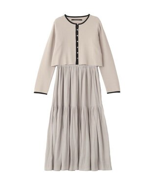 YECCA VECCA 【2点SET】カーディガンセットワンピース Gray Beige