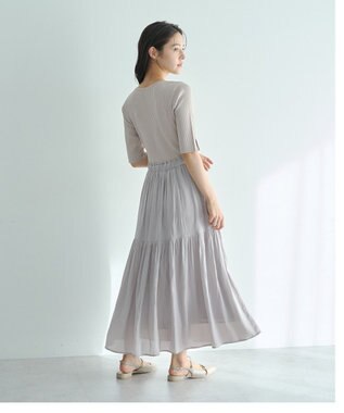 YECCA VECCA 【2点SET】カーディガンセットワンピース Gray Beige