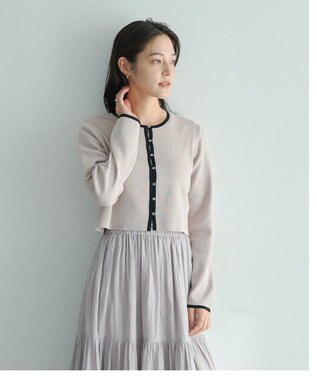 YECCA VECCA 【2点SET】カーディガンセットワンピース Gray Beige