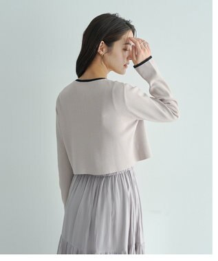 YECCA VECCA 【2点SET】カーディガンセットワンピース Gray Beige