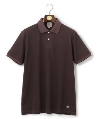 J.PRESS MEN レジメンタル ポロシャツ ブラウン系