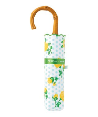 MOONBAT アデリアレトロ×estaa 晴雨兼用日傘 折りたたみ傘 マスカレード UV 一級遮光 イエロー