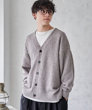 WEGO ツイストブークレカーディガン グレー