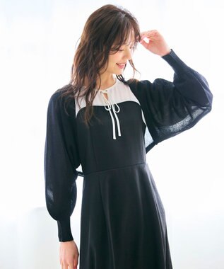 Feroux ドッキング見え ワンピース ブラック系