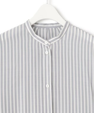 ICB 【接触冷感・洗える】 キュプラローンストライプ ワンピース ティールグレーストライプ系