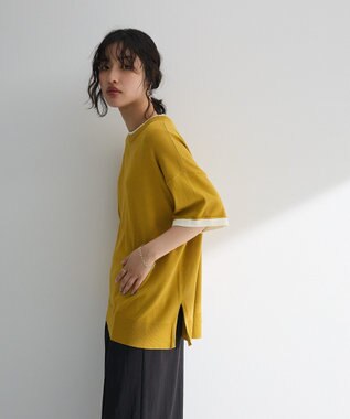 Green Parks 冷やっとすずやかレイヤーニットプルオーバ Lime Green