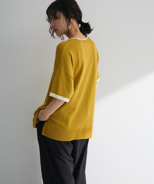 Green Parks 冷やっとすずやかレイヤーニットプルオーバ Lime Green