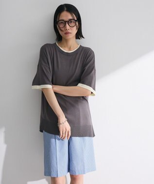 Green Parks 冷やっとすずやかレイヤーニットプルオーバ Gray