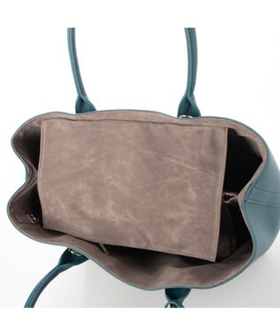 UNBILLION cachecache ショルダー付きパーテーション合成皮革トートL ターコイズ