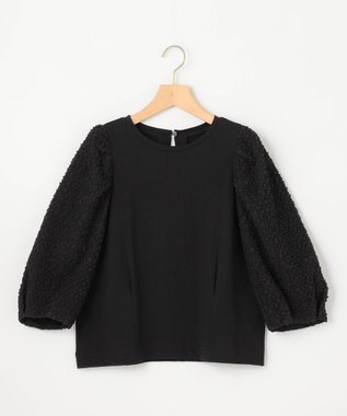 組曲 S シャーリングシフォン袖 トップス ブラック系