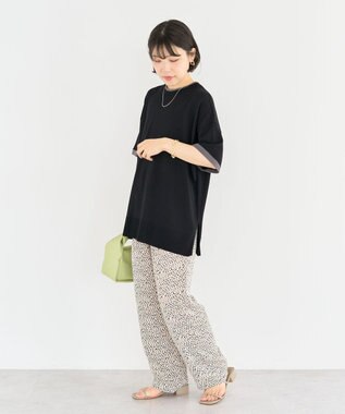 Green Parks 冷やっとすずやかレイヤーニットプルオーバ Black