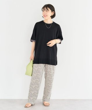 Green Parks 冷やっとすずやかレイヤーニットプルオーバ Black