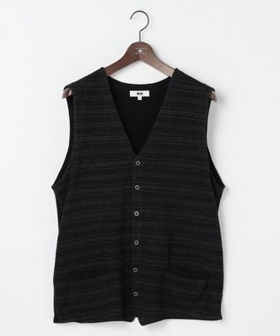 JOSEPH ABBOUD 【キングサイズ・洗える/ソフトな肌触り/軽い】シェニールヤーンジャカードニット ベスト グレー系