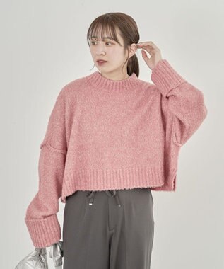 Green Parks ・Ｐｅｔｉｔ　Ｆｌｅｕｒ　ブークレワイドニット Pink