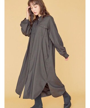 AMERICAN HOLIC イージーケアＷポケットシャツワンピース Gingham Check