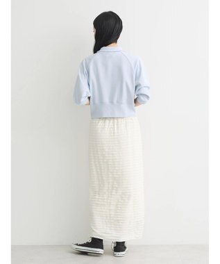 earth music&ecology ハーフジップショートプルオーバー Light Blue