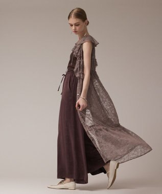 GRACE CONTINENTAL フリルカラーレースワンピース グレー