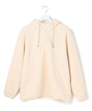 J.PRESS YORK STREET 【UNISEX】フーディフリースハーフジッププルオーバー ベージュ系