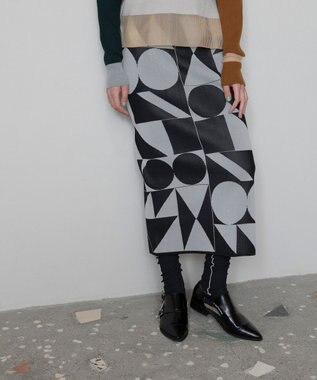 TRICOTE ○△□ PATTERN SKIRT / ○△□ パターン スカート 99BLACK