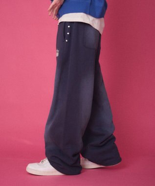 WEGO 【ユニセックス着用ITEM/ウエストゴム】ロゴスウェットパンツ ネイビー