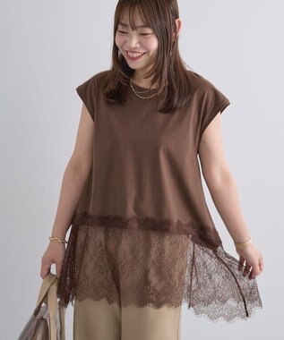 Green Parks 裾レースイレヘムフレンチＴシャツ