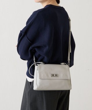 russet ソフトレザーフラップミニトートバッグ(CE-1674) L.Gray