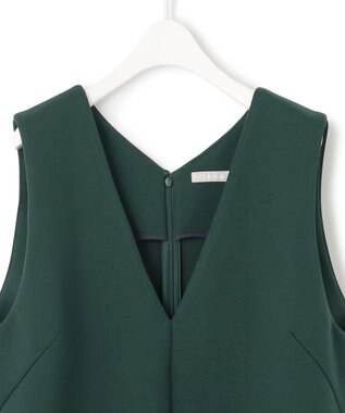 ICB L 【WEB限定・洗える】 コンパクトダブルフェイス ジャンパースカート ミッドグリーン系