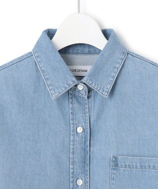 23区 【Oggi4月号掲載/洗える】23区DENIM ライトダンガリー クロップドシャツ ライトインディゴ
