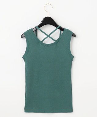 GRACE CONTINENTAL リブタンクニットトップ グリーン