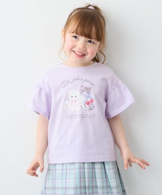 ANY KIDS 【綿100%】ドロップショルダー アニマルプリントTシャツ