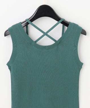 GRACE CONTINENTAL リブタンクニットトップ グリーン