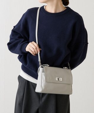 russet ソフトレザーフラップミニトートバッグ(CE-1674) L.Gray