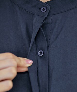 Tiaclasse 【新色追加・洗える】ピーチスキンバンドカラーワンピース ブルー