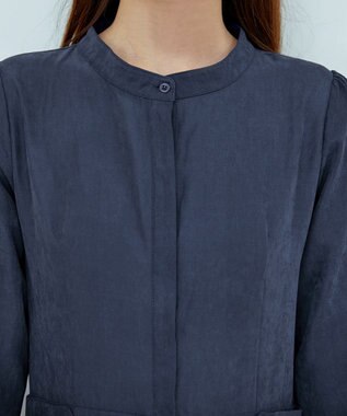 Tiaclasse 【新色追加・洗える】ピーチスキンバンドカラーワンピース ブルー