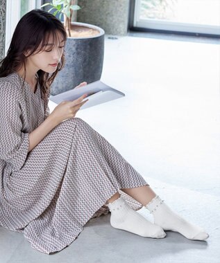 Tiaclasse リブ編みパールソックス オフホワイト