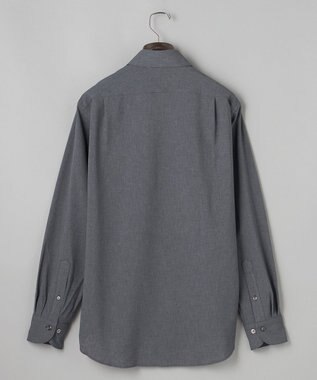 GOTAIRIKU 【シワになりにくい/ストレッチ/洗える】ウールライク シャツ_カッタウェイカラー グレー系