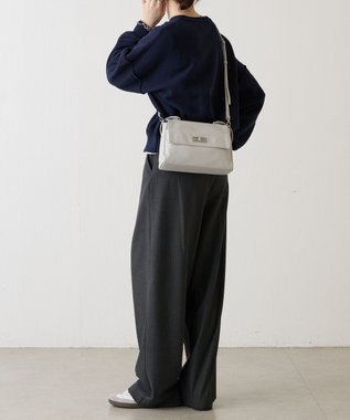 russet ソフトレザーフラップミニトートバッグ(CE-1674) L.Gray